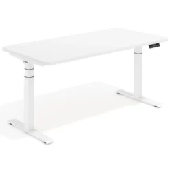Escritorio Elevable Erghos Motion Pro estructura blanca 2 cantos curvos