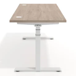 Escritorio Elevable Erghos Motion estructura blanca 4 cantos curvos
