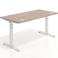 Escritorio Elevable Erghos Motion estructura blanca 4 cantos curvos