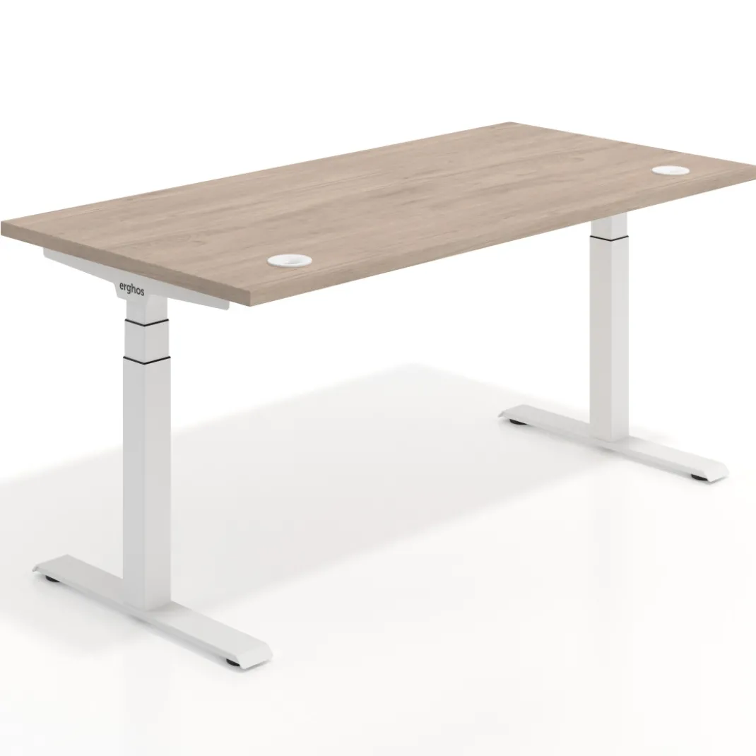 Escritorio Elevable Erghos Motion estructura blanca 4 cantos curvos