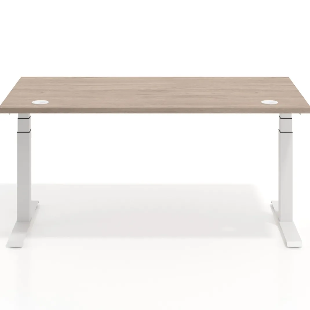 Escritorio Elevable Erghos Motion estructura blanca 4 cantos curvos