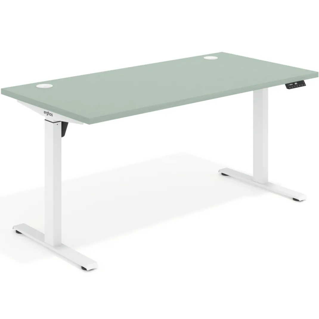 Escritorio Elevable Erghos Motion estructura blanca canto recto