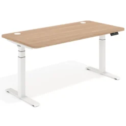 Escritorio Elevable Erghos Motion Pro estructura blanca 2 cantos curvos