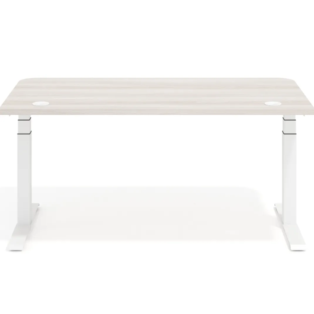 Escritorio Elevable Erghos Motion estructura blanca 4 cantos curvos