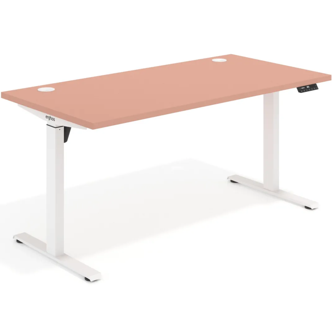 Escritorio Elevable Erghos Motion estructura blanca canto recto