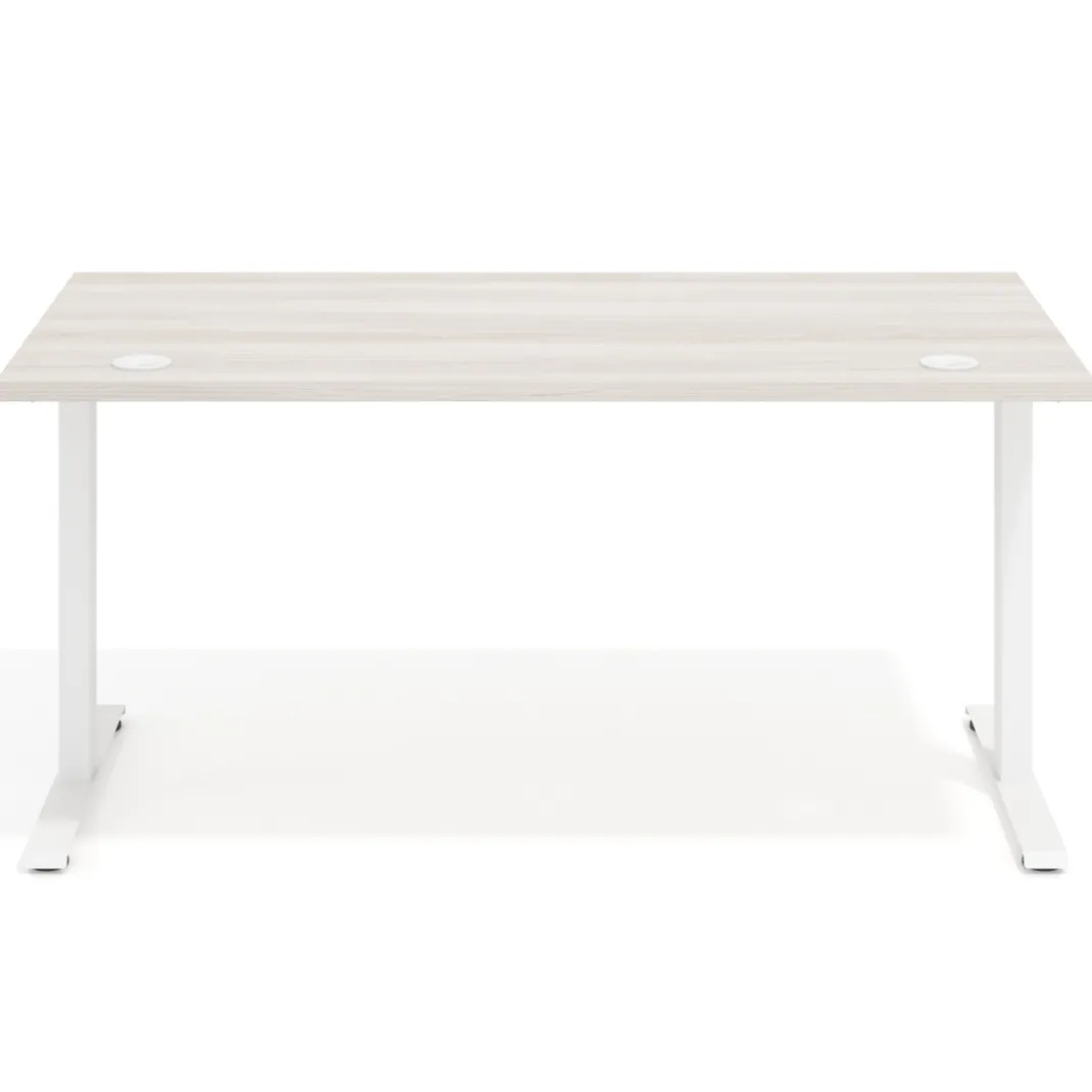 Escritorio Elevable Erghos Motion Pro estructura blanca 2 cantos curvos