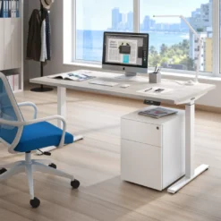 Escritorio Elevable Erghos Motion Pro estructura blanca canto recto