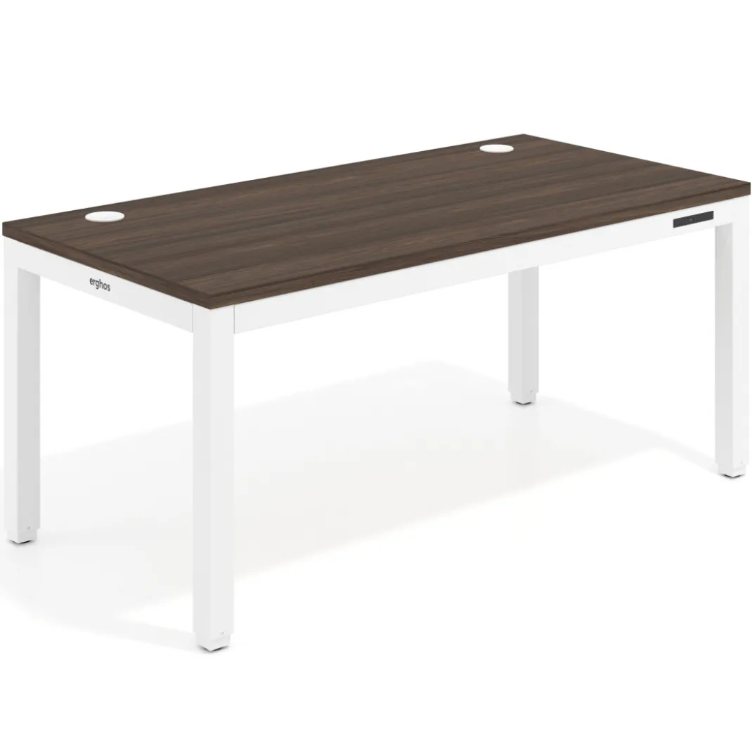 Escritorio Elevable Erghos Quad 4 patas, estructura blanca canto recto