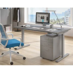 Escritorio Elevable Erghos Smart estructura aluminio canto recto