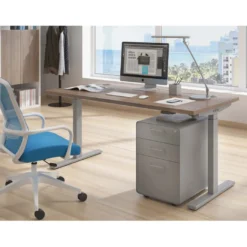 Escritorio Elevable Erghos Smart estructura aluminio canto recto