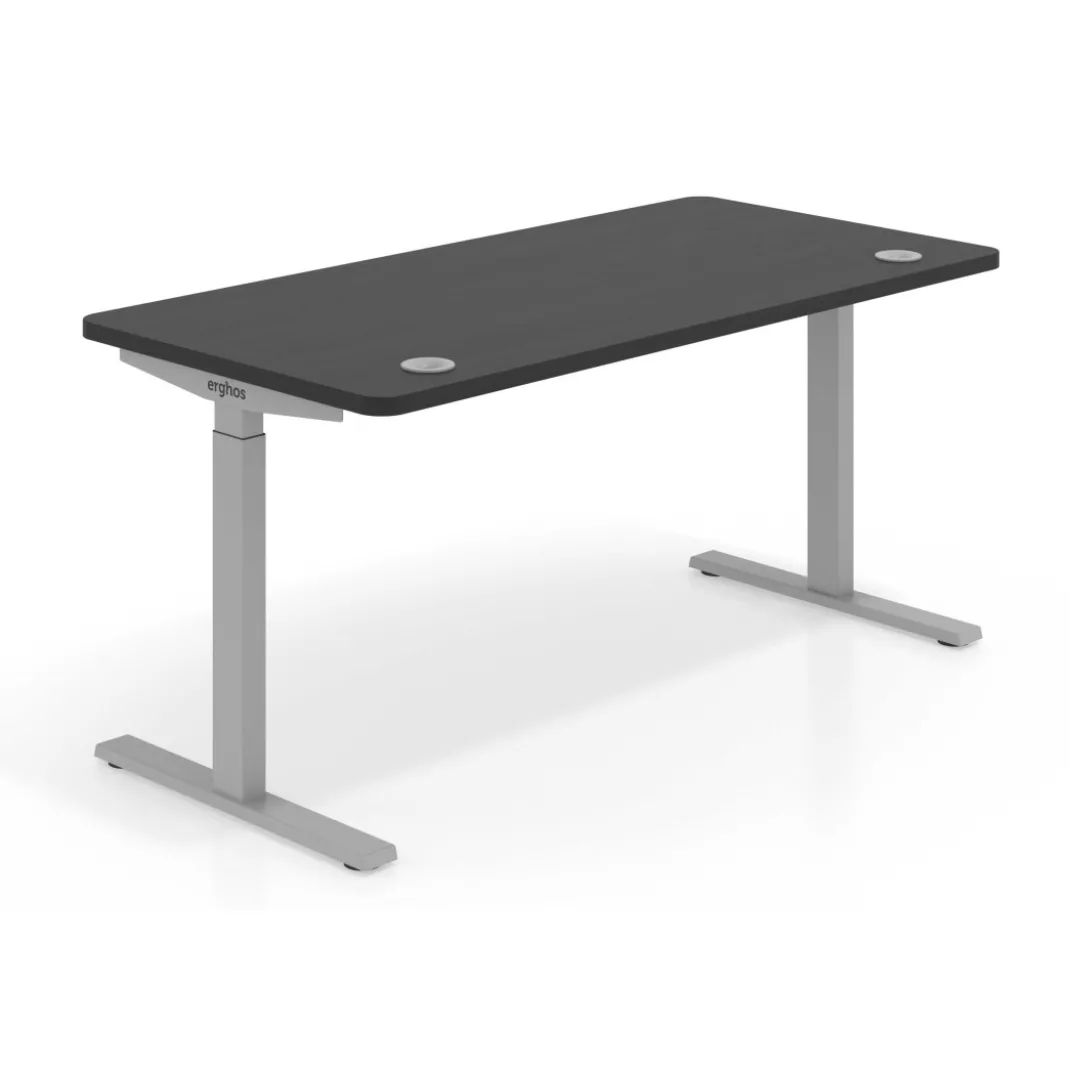 Escritorio Elevable Erghos Smart estructura aluminio canto curvo