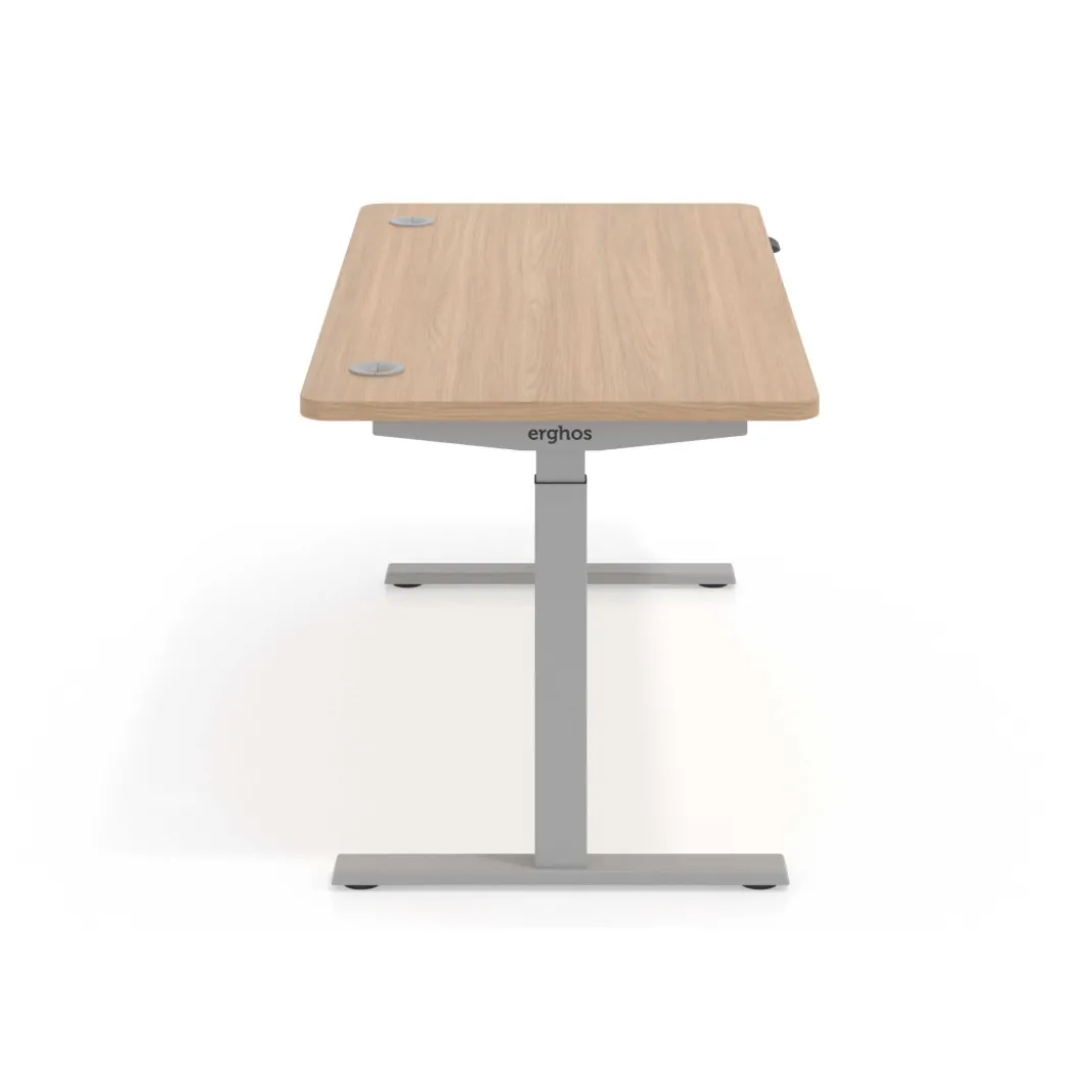 Escritorio Elevable Erghos Smart estructura aluminio canto curvo