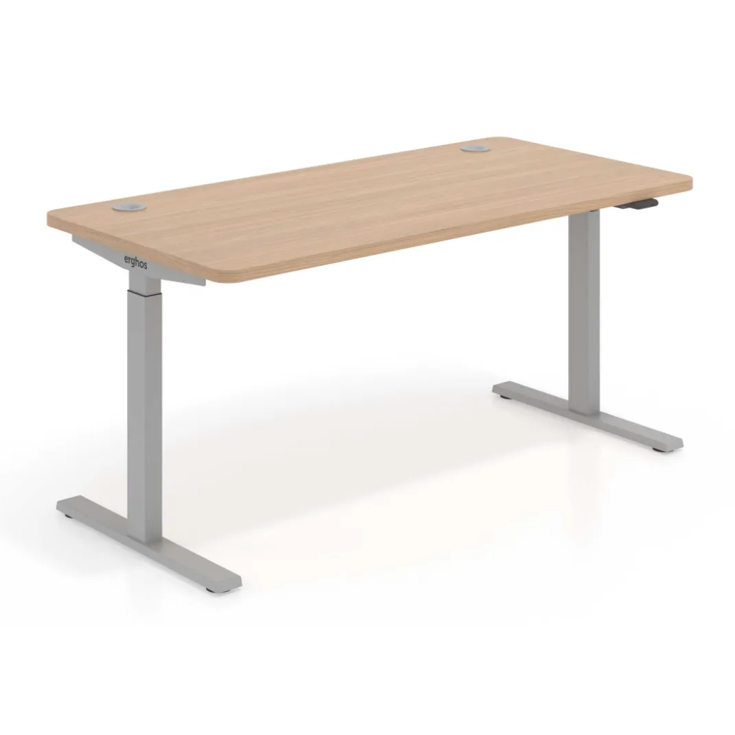 Escritorio Elevable Erghos Smart estructura aluminio canto curvo