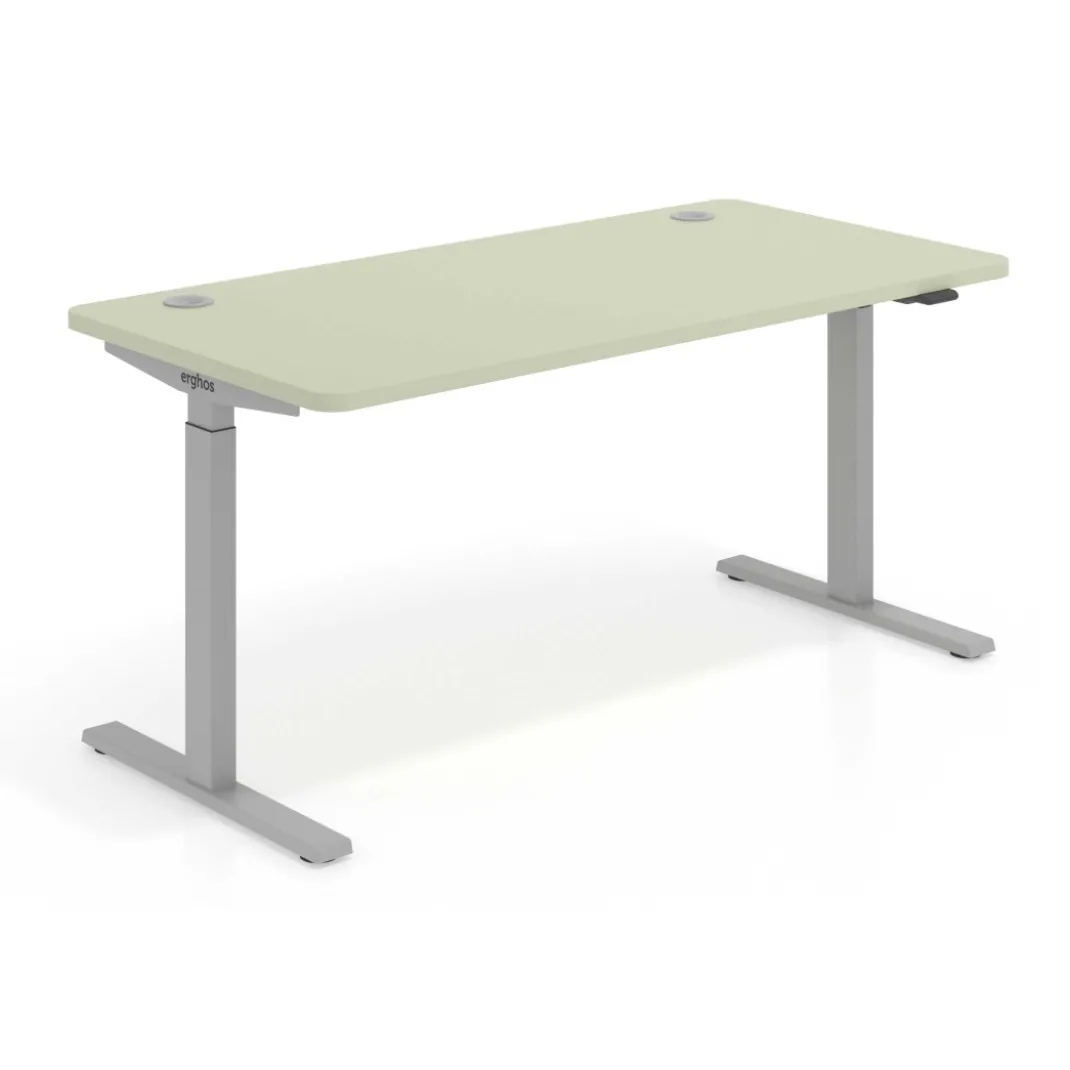 Escritorio Elevable Erghos Smart estructura aluminio canto curvo