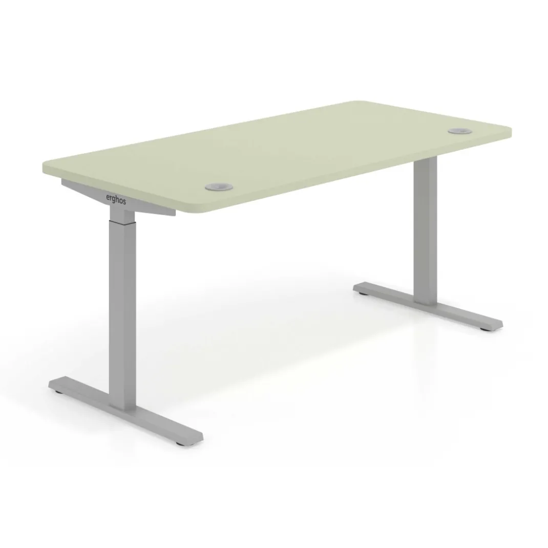 Escritorio Elevable Erghos Smart estructura aluminio canto curvo