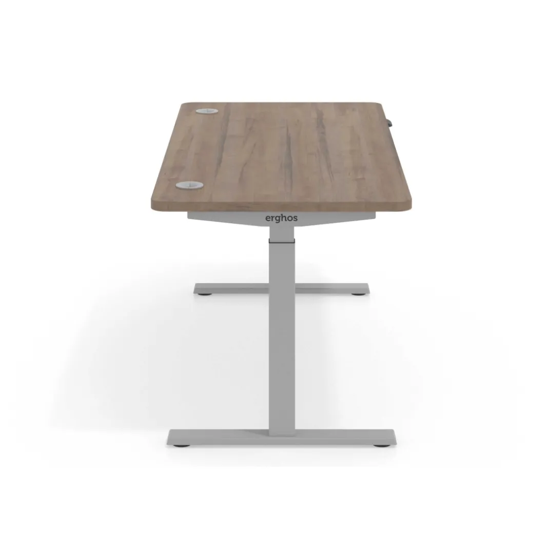 Escritorio Elevable Erghos Smart estructura aluminio canto curvo