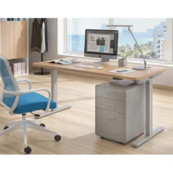 Escritorio Elevable Erghos Smart estructura aluminio canto curvo