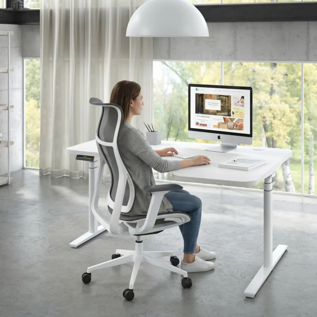 Escritorio Ergonómico Elevable Erghos Axis estructura negra