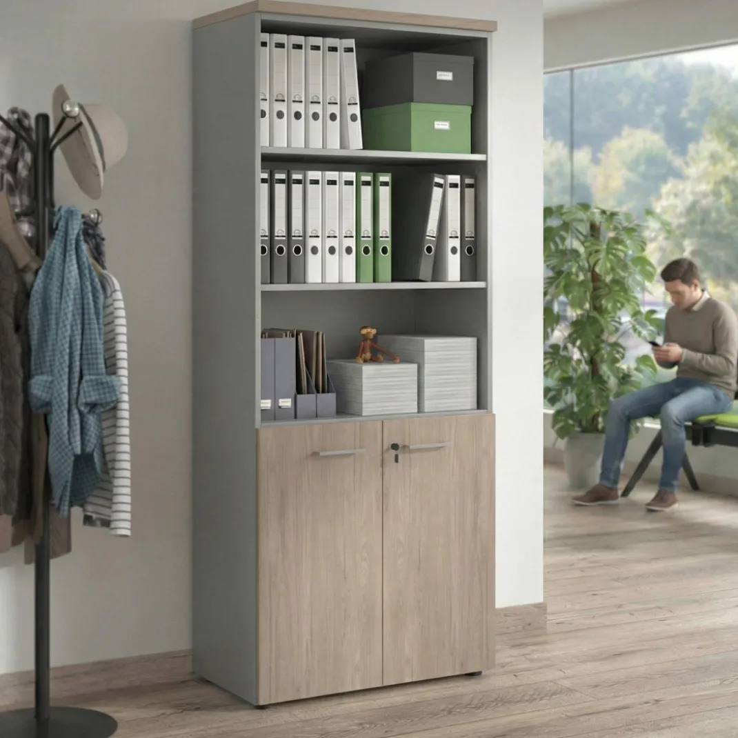 Estantería de oficina Basic 193x80cm con puerta baja