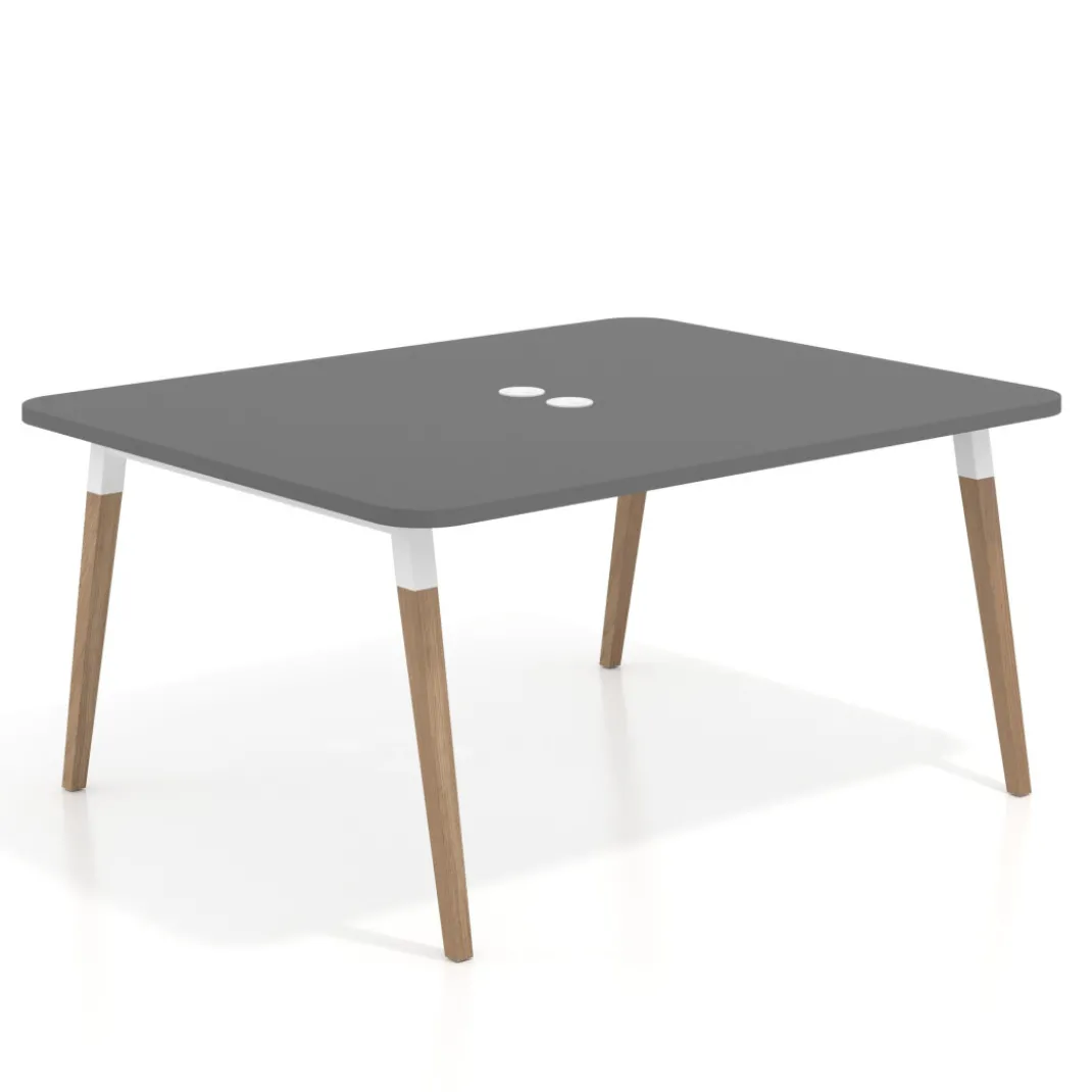 Mesa coworking de reuniones Arki fondo 126 cm, sobre curvo