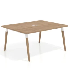 Mesa coworking de reuniones Arki fondo 126 cm, sobre curvo