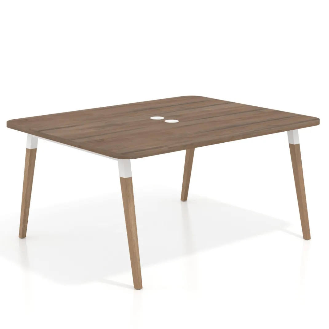 Mesa coworking de reuniones Arki fondo 126 cm, sobre curvo