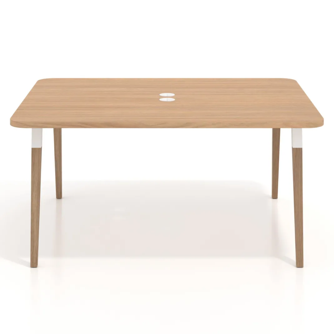 Mesa coworking de reuniones Arki fondo 126 cm, sobre curvo