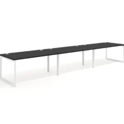 Mesa de despacho progresiva Delta triple, fondo 100cm, estructura blanca