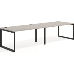 Mesa de despacho progresiva Delta doble, fondo 100cm, estructura negra