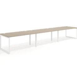 Mesa de despacho progresiva Delta triple, fondo 100cm, estructura blanca