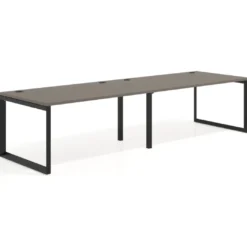 Mesa de despacho progresiva Delta doble, fondo 100cm, estructura negra