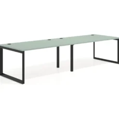 Mesa de despacho progresiva Delta doble, fondo 100cm, estructura negra
