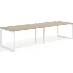 Mesa de despacho progresiva Delta doble, fondo 100cm, estructura blanca