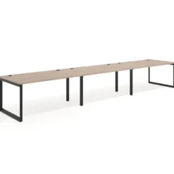 Mesa de despacho progresiva Delta triple, fondo 100cm, estructura negra