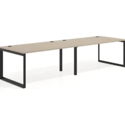 Mesa de despacho progresiva Delta doble, fondo 100cm, estructura negra