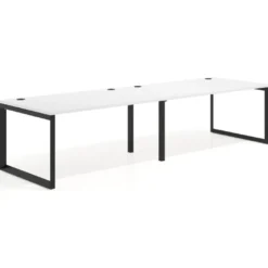 Mesa de despacho progresiva Delta doble, fondo 100cm, estructura negra