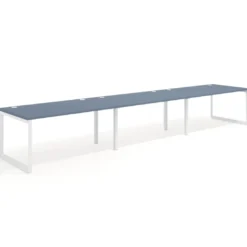 Mesa de despacho progresiva Delta triple, fondo 100cm, estructura blanca