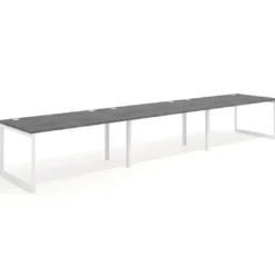 Mesa de despacho progresiva Delta triple, fondo 100cm, estructura blanca