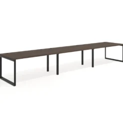 Mesa de despacho progresiva Delta triple, fondo 100cm, estructura negra