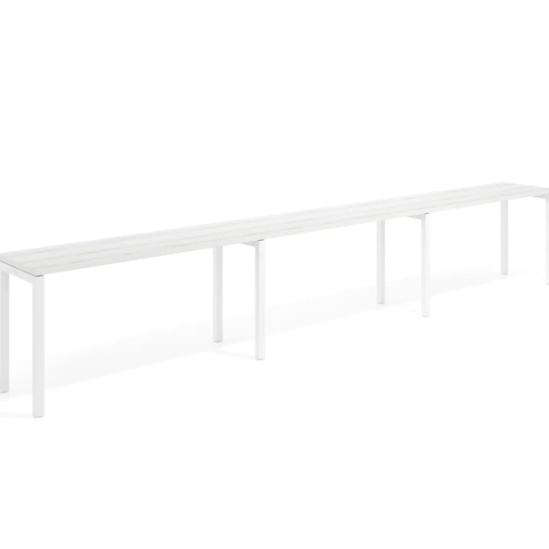 Mesa de formación progresiva triple Kube, fondo 50cm, estructura blanco