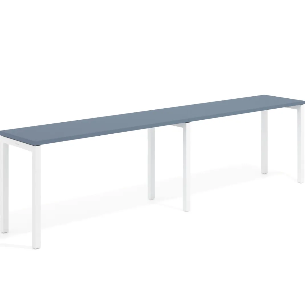Mesa de formación progresiva doble Kube, fondo 50cm, estructura blanco