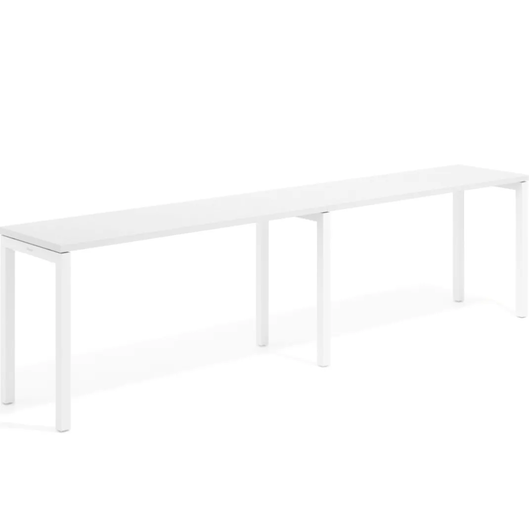 Mesa de formación progresiva doble Kube, fondo 50cm, estructura blanco