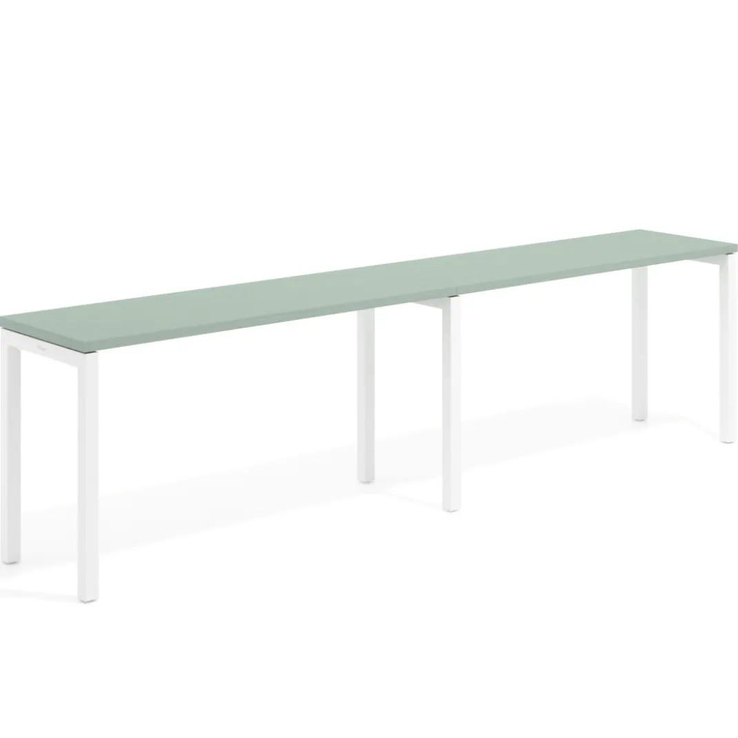 Mesa de formación progresiva doble Kube, fondo 50cm, estructura blanco