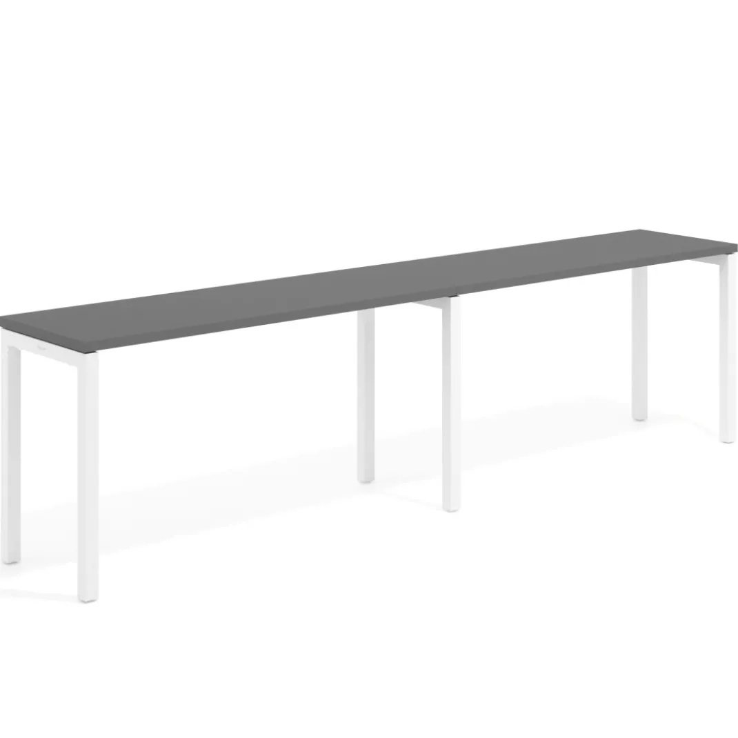 Mesa de formación progresiva doble Kube, fondo 50cm, estructura blanco