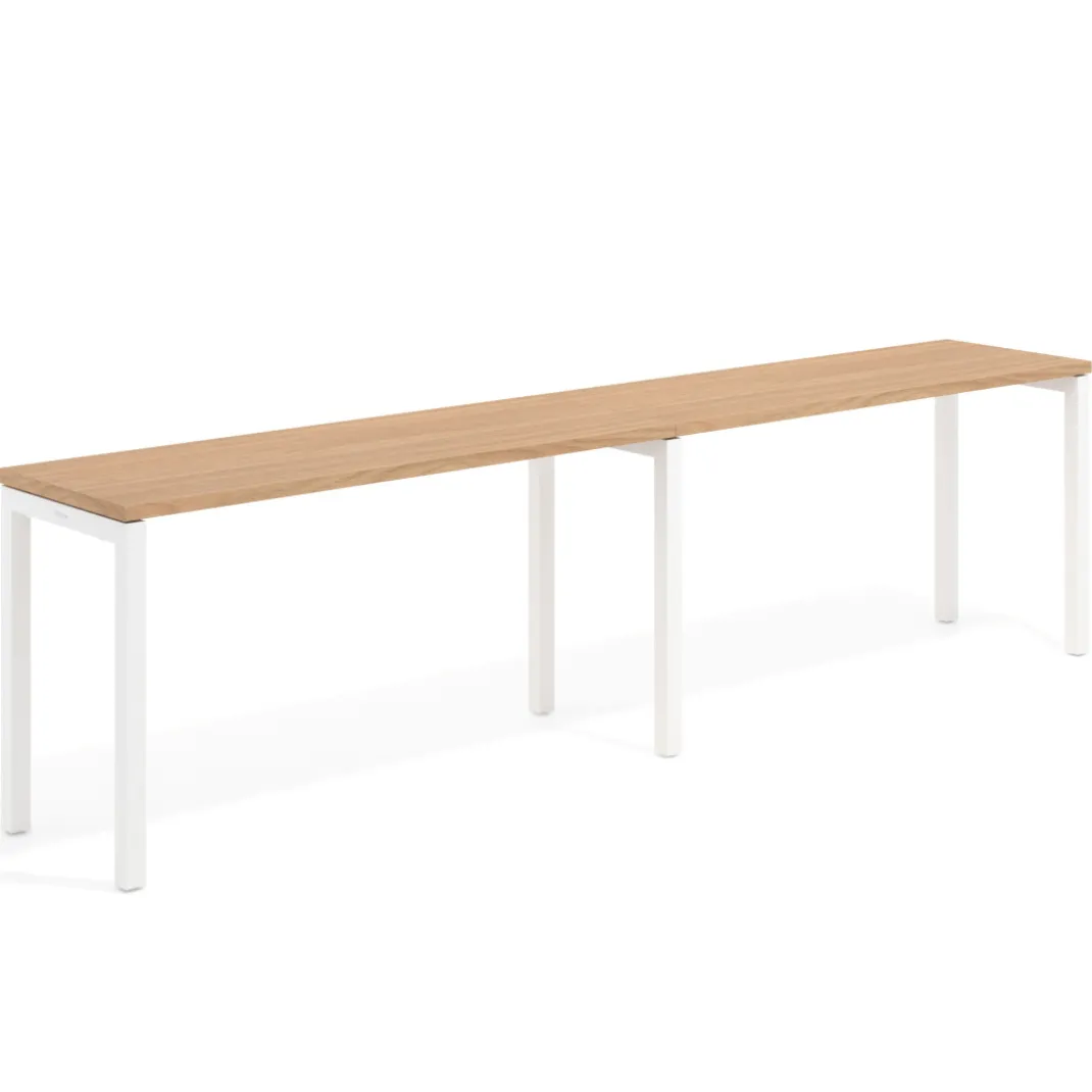 Mesa de formación progresiva doble Kube, fondo 50cm, estructura blanco