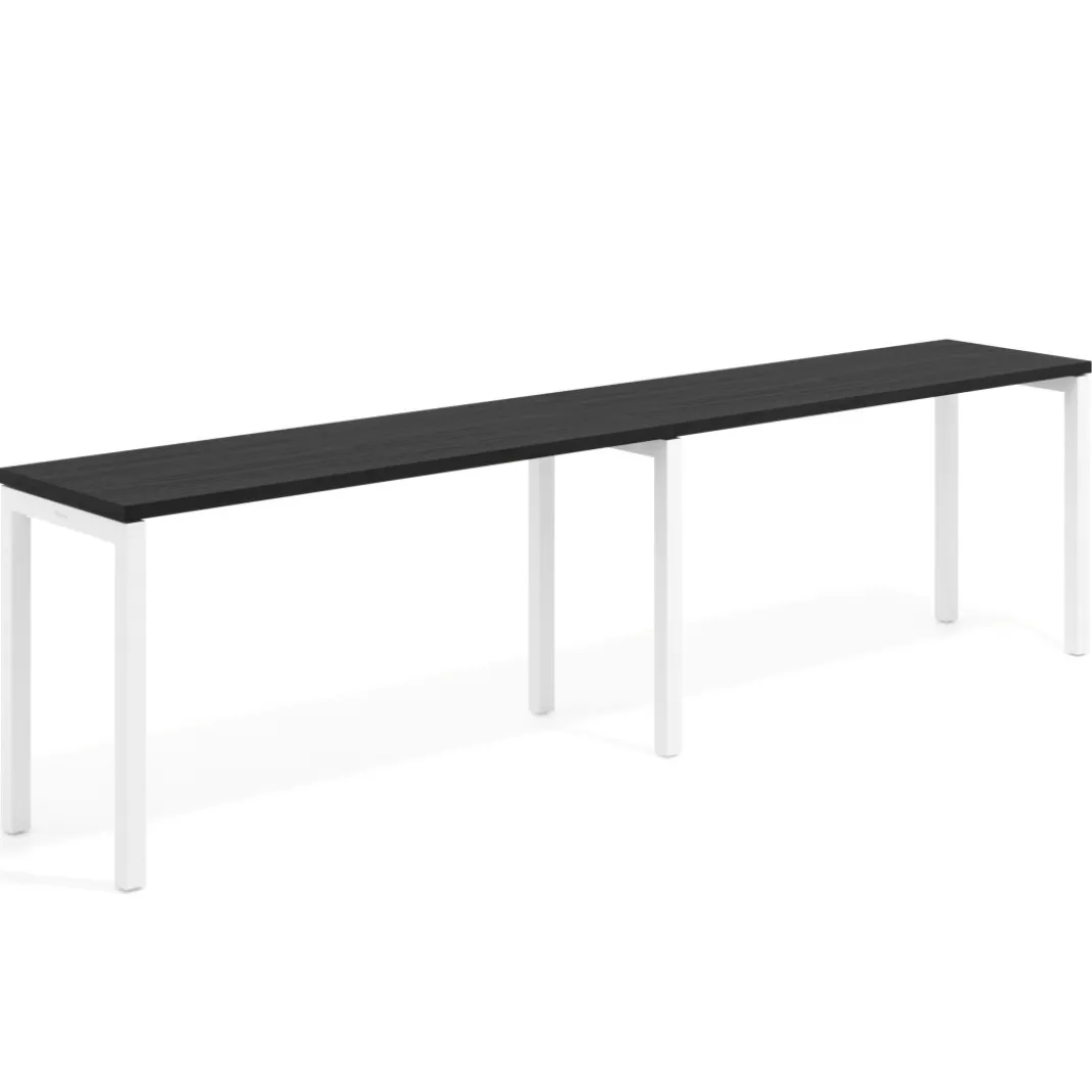 Mesa de formación progresiva doble Kube, fondo 50cm, estructura blanco