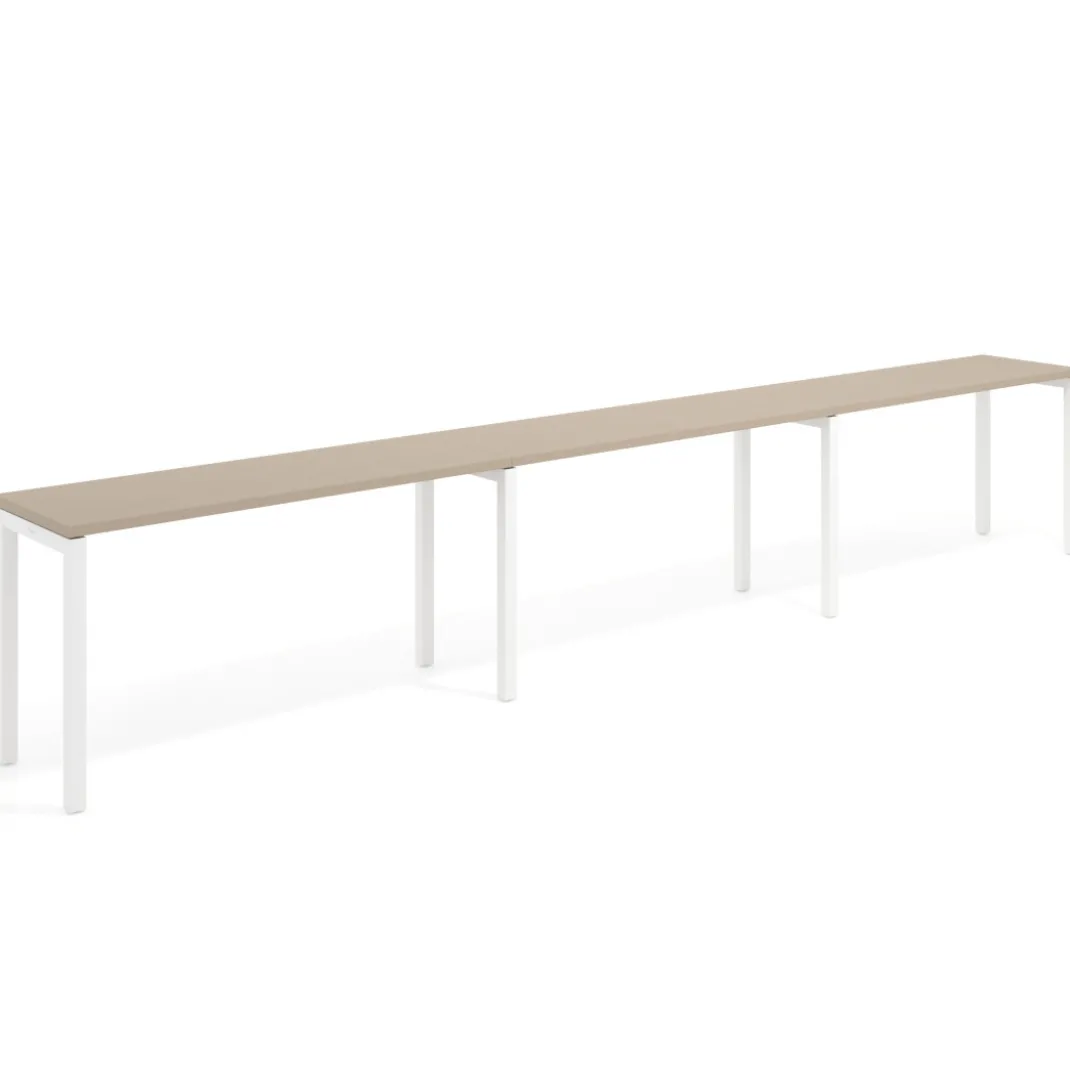 Mesa de formación progresiva triple Kube, fondo 50cm, estructura blanco