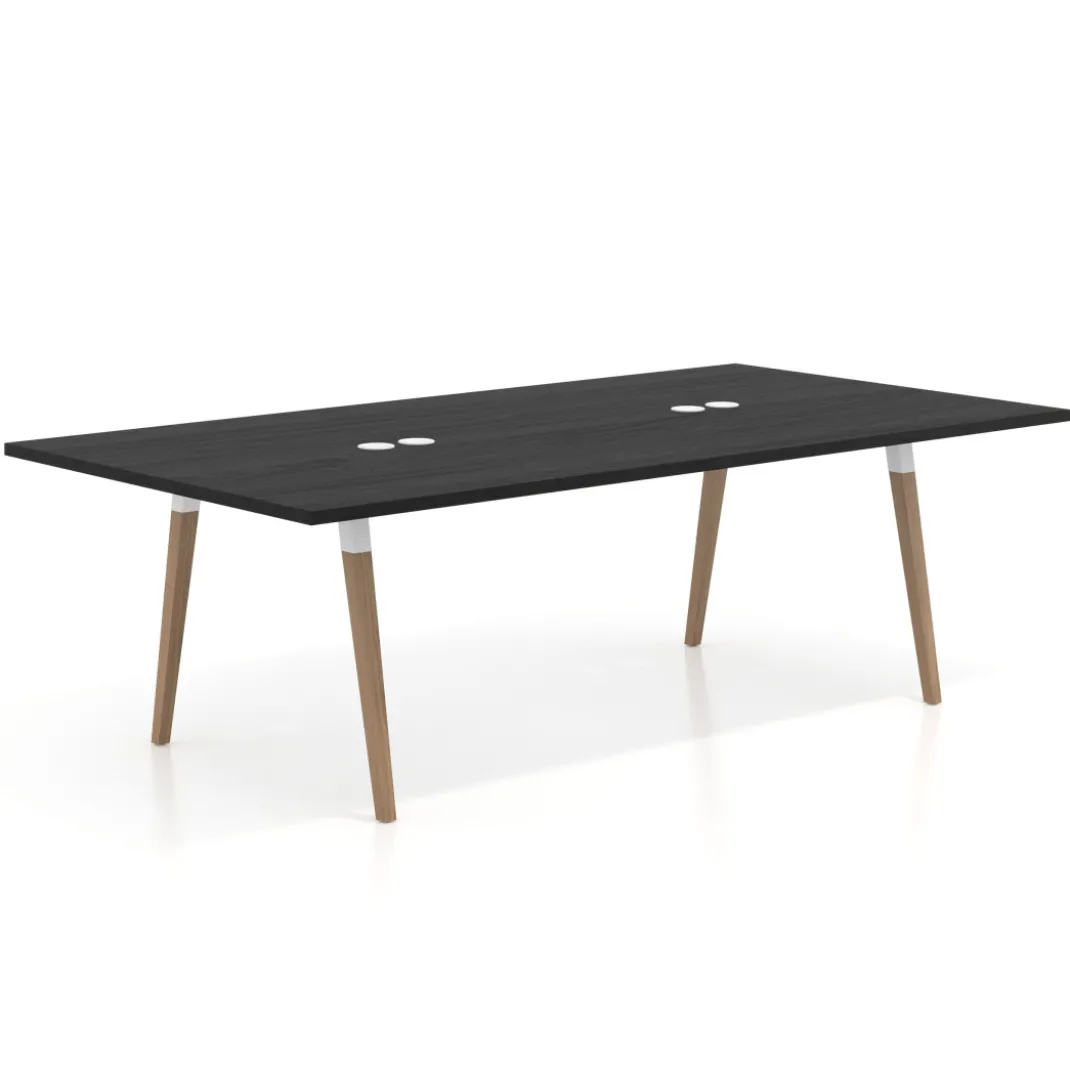 Mesa de juntas rectangular Arki con encimera continua fondo 126 cm
