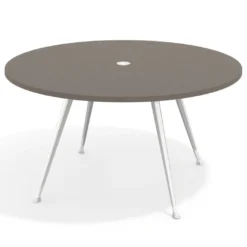 Mesa de juntas redonda, diametro 150, patas de aluminio, estructura cromada