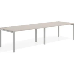 Mesa de oficina en continuidad progresiva doble Kube, fondo 100cm, estructura aluminio